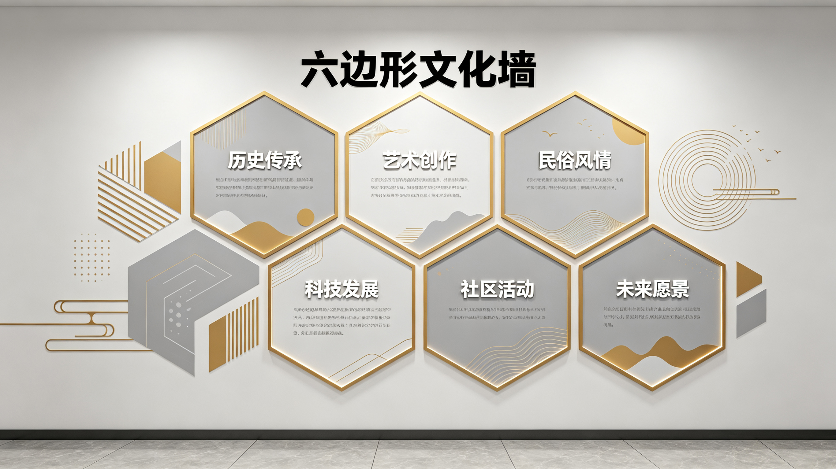 兴国企业文化墙 | 六边形信息美学